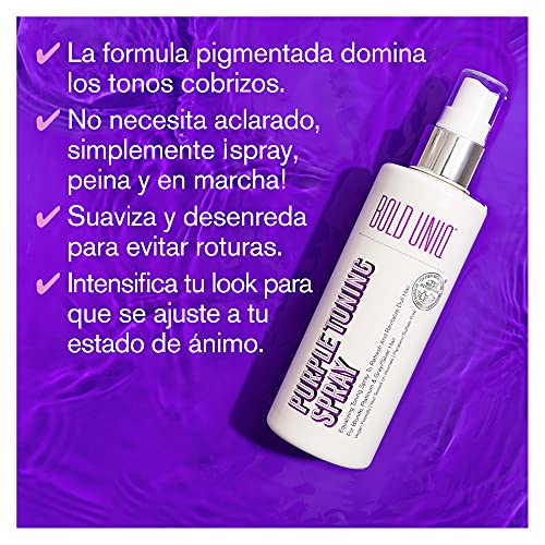 Spray Púrpura para Cabello Rubio - Tratamiento Tonificante Violeta Sin Aclarado para Eliminar Tonos Amarillos del Cabello Rubio, Platino, Gris/Plateado - Sin Parabenos ni Sulfatos - Aprobado por PETA