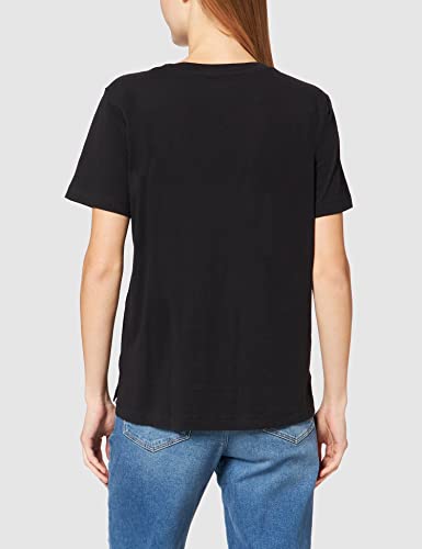 Springfield Camiseta Luna Lentejuelas, Negro, M para Mujer