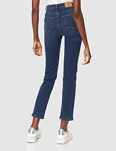 Springfield Straigh Fit Denim Pantalones, Azul Medio, 42 para Mujer