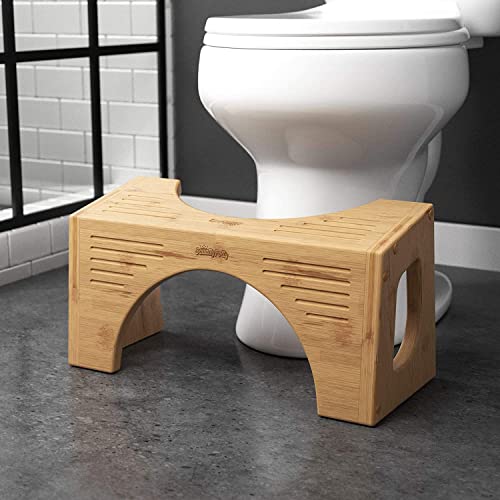 Squatty Potty The Original - Taburete de baño (bambú, 7 pulgadas y 9 pulgadas, dos tamaños en uno)