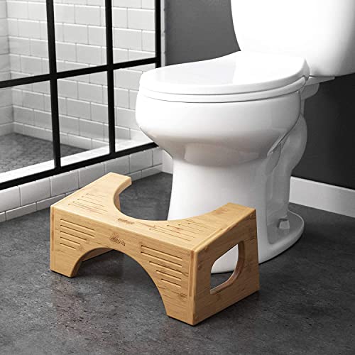 Squatty Potty The Original - Taburete de baño (bambú, 7 pulgadas y 9 pulgadas, dos tamaños en uno)