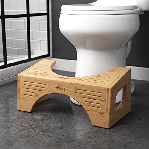 Squatty Potty The Original - Taburete de baño (bambú, 7 pulgadas y 9 pulgadas, dos tamaños en uno)