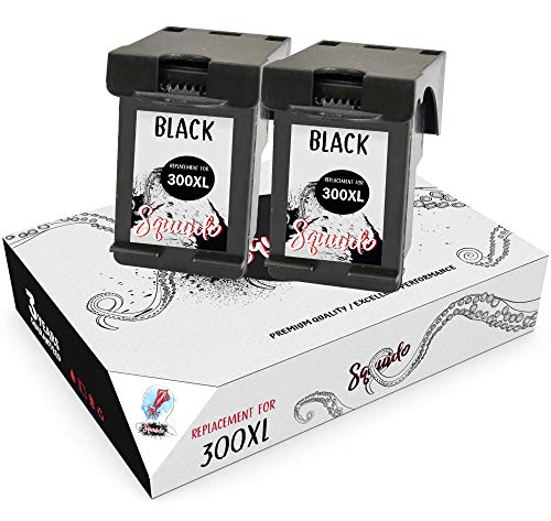 Squuido 2 Remanufactured Cartuchos de Tinta 300XL 300 XL Negro compatibles con HP Deskjet D1660 D1663 D2530 D2545 D2560 D2660 D5560 F2420 F2480 F4210 F4240 F4272 F4280 F4580 Photosmart C4780 C4680