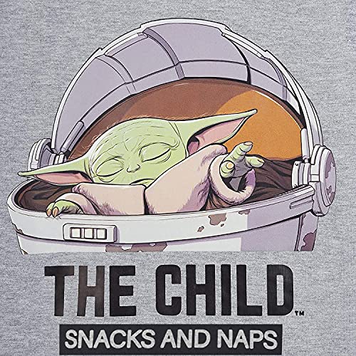 Star Wars Pijama Hombre, Baby Yoda Pijamas Hombre, Camiseta Manga Corta Diseño Mandalorian y Pantalones Largos, Regalos para Hombre y Adolescentes Talla S - 3XL (Gris, XL)