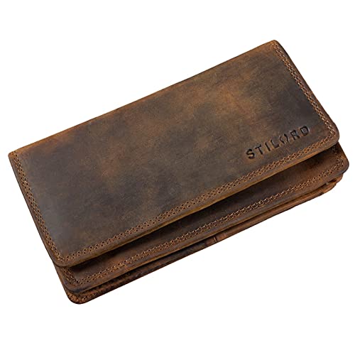 STILORD 'Lotta' Vintage Cartera de Cuero para Mujeres RFID Protector Monedero Femenino Billetera Señora para Tarjetas Billetes y Monedas con Caja de Regalo, Color:marrón - Medio