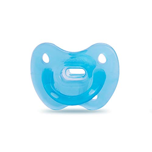 Suavinex - Chupete para dormir todo silicona con tetina anatómica para bebés 6-18 meses, Azul