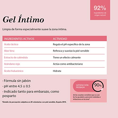 Suavinex – Gel íntimo para embarazo y postparto. Fórmula sin Jabón. Ph entre 4.5 y 0.5. 92% Ingredientes de Origen Natural, 500ml