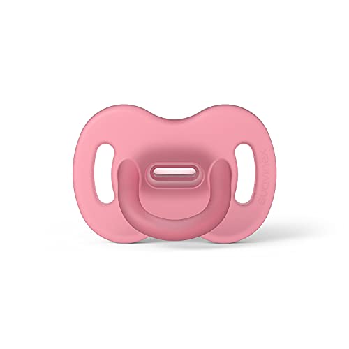 Suavinex Nuevo Chupete Para Dormir Todo Silicona, Para Bebés 0/6 meses, Chupete con Tetina Fisiológica SX Pro, Super Blandito y Flexible, Color Rosa