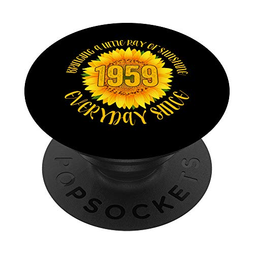 Sunflower 1959 61 años de edad para mujer regalos de 61 cumpleaños PopSockets PopGrip Intercambiable