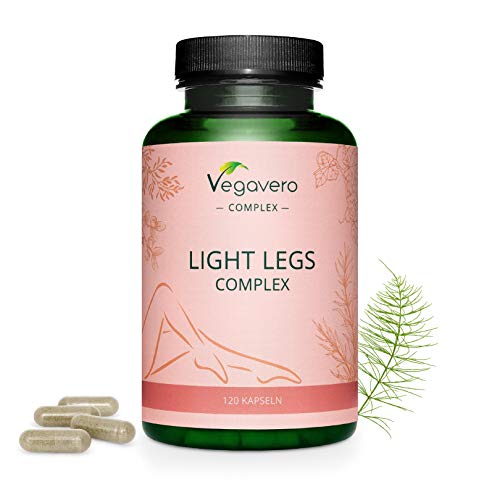 Suplemento Para Circulación y Varices Vegavero® | 100% Vegetal | Tobillos y Piernas Cansadas | Centella Asiática/Gotu Kola + Vid Roja + Ruscus Aculeatus + Equisetum Arvense | 120 Cápsulas