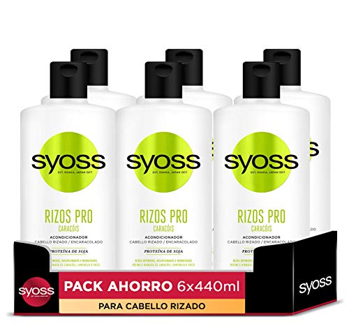 Syoss - Acondicionador para pelo rizado - Rizos Pro - 6uds de 440Ml (2.640ml) –Método Curly- Rizos definidos, disciplinados e hidratados - Cabello como recién salido de la peluquería