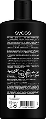 Syoss - Champú para pelo dañado Salonplex - 6uds de 440Ml (2.640ml) – Repara en profundidad y reduce la rotura del cabello - Cabello como recién salido de la peluquería