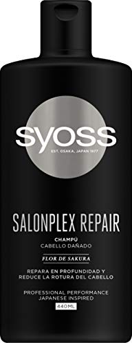 Syoss - Champú para pelo dañado Salonplex - 6uds de 440Ml (2.640ml) – Repara en profundidad y reduce la rotura del cabello - Cabello como recién salido de la peluquería