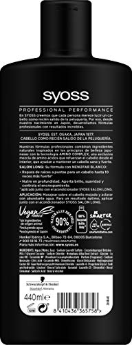 Syoss - Champú para pelo largo y quebradizo - Salon Long - 6uds de 440Ml (2.640ml) – Cabello sano de raíces a puntas - Cabello como recién salido de la peluquería