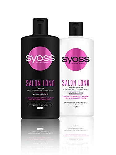 Syoss - Champú para pelo largo y quebradizo - Salon Long - 6uds de 440Ml (2.640ml) – Cabello sano de raíces a puntas - Cabello como recién salido de la peluquería