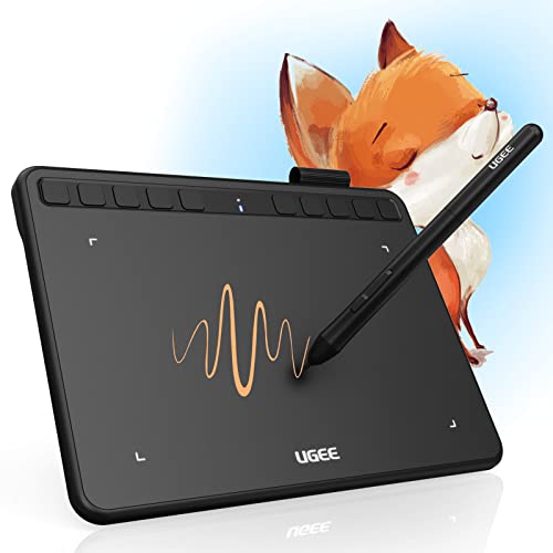 Tableta Gráfica UGEE S640,Tableta Digitalizada Portátil Ultradelgada de 2.4G,con Función de Inclinación, Teclas Personalizadas, Lápiz sin Pilas para Windows Mac Linux