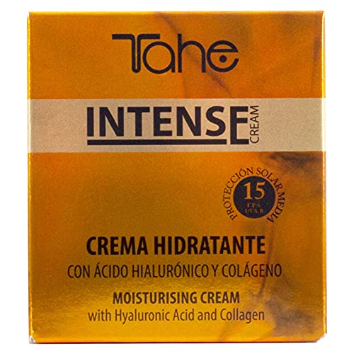 Tahe Intense Crema Facial Hidratante con Colágeno y Ácido Hialurónico, FPS 15, 50 ml