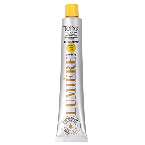 Tahe Lumière Express Tinte Permanente Ultra Blonde Superaclarante, 100 ml (100.02 Rubio Platino Natural Perla)