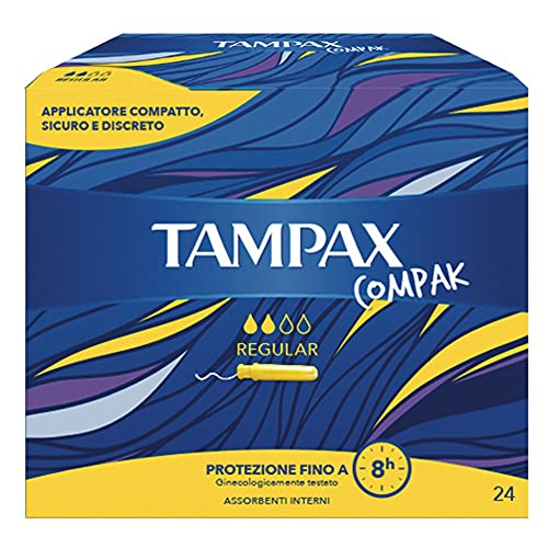 Tampax Compak Tampones Regular con aplicador, paquete con 24 unidades