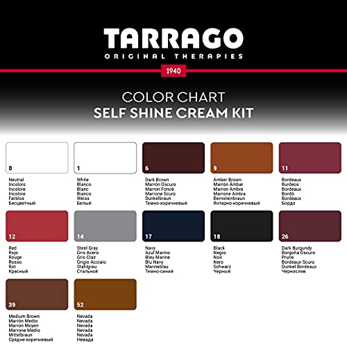 Tarrago Self Shine Cream Kit 50ml | Crema Cera Autobrillante | Apto para Cuero y Cuero Sintético | Tinte Acabado Brillante Para Teñir Zapatos y Accesorios | Cuidado del Calzado | Color Blanco