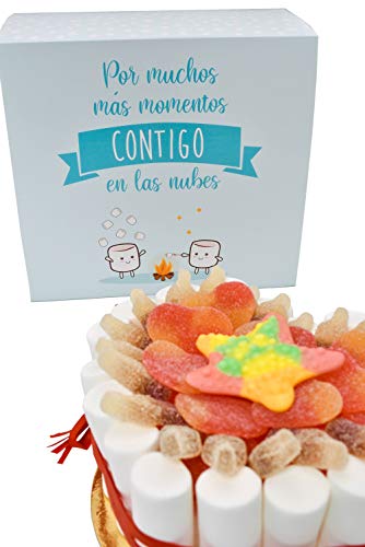 TARTA CORAZON CON ESTRELLA (POR MUCHOS MÁS MOMENTOS CONTIGO EN LAS NUBES)