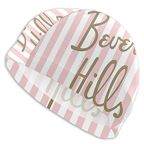 Tcerlcir Gorro Natación Beverly Hills Gorro de Piscina para Hombre y Mujer Hecho de Silicona Ideal para Pelo Largo y Corto