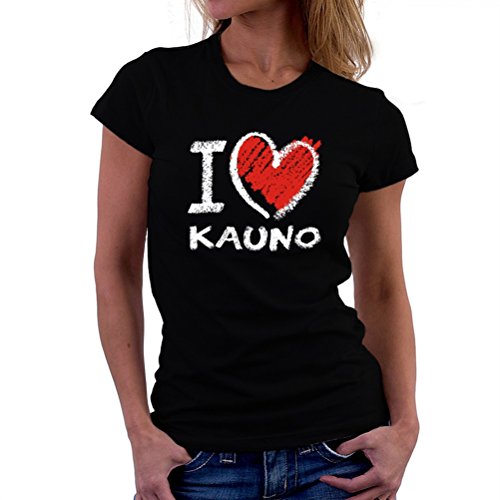 Teeburon I Love Kauno Chalk Style Camiseta Mujer