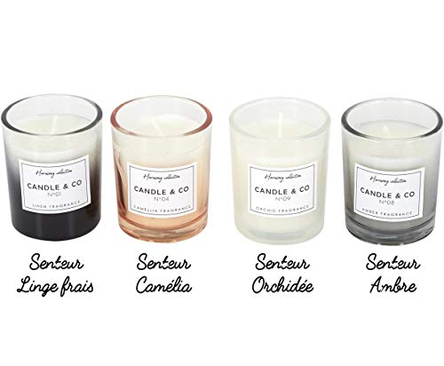 The Home Deco Factory - Juego de 4 velas perfumadas (5,9 cm)