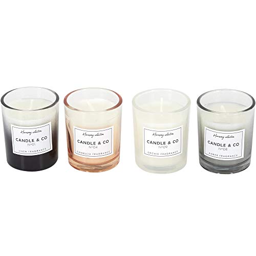 The Home Deco Factory - Juego de 4 velas perfumadas (5,9 cm)