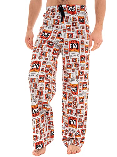 The Simpsons Pantalones lounge con cintura elástica cómoda y cordón para hombre [2XL] [Multicolor]