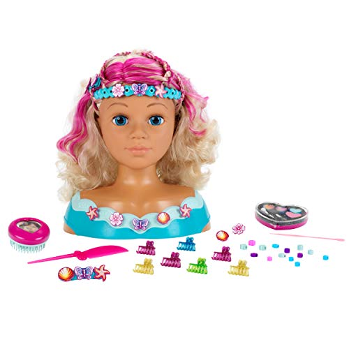 Theo Klein 5398 Cabeza para maquillar y peinar Mariella Princess Coralie - Con accesorios de cabello, maquillaje, - Juguete para niños a partir de 3 años