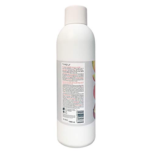 Timely - Quitaesmalte para uñas sin acetona con vitaminas E y A y proteínas de seda, tamaño pequeño, 1000 ml