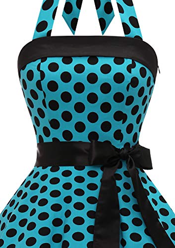 Timormode – Vestido de cóctel sexy, retro, vintage, para mujer, diseño de los años 40, 50 y 60, estilo Rockabilly, con escote B- Bleu Noir B XXXL