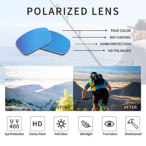 TJUTR Gafas de sol polarizadas deportivas para hombres y mujeres Ciclismo Correr Moda Espejo Lente Protección UV400 (Marco Blanco/Lente de Espejo Azul)