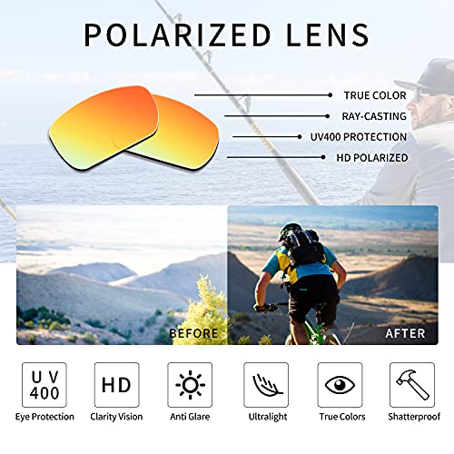 TJUTR Gafas de sol polarizadas deportivas para hombres y mujeres Ciclismo Correr Moda Espejo Lente Protección UV400 (Marco Blanco/Lente de Espejo Rojo)