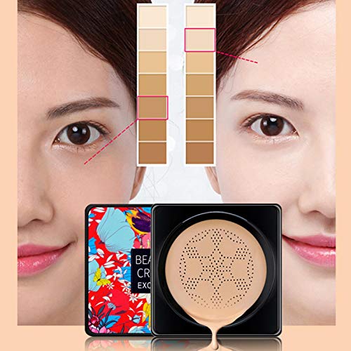 tomation Fundación Air Cushion Cojín De Aire Mushroom BB Cream Maquillaje Nude Duradero Pigmento Aclarador Base Líquida Hidratante Iluminadora CC