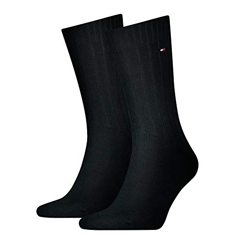 Tommy Hilfiger 352002001, Calcetines para Hombre, Negro (Black 200) 43/46 (Tamaño del fabricante:043) (Pack de 2