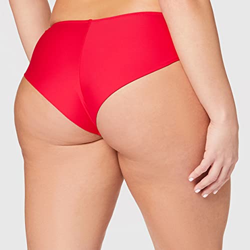 Tommy Hilfiger Brazilian Hipster-LR Braguita de Bikini, Rojo (Bittersweet 600), 40 (Talla del Fabricante: Medium) para Mujer