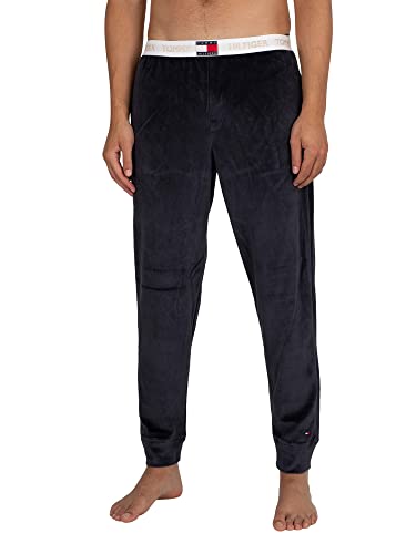 Tommy Hilfiger de los Hombres Pantalón de chándal de Terciopelo Lounge, Azul, S