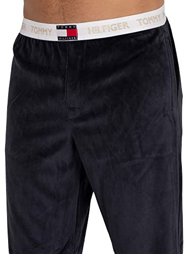 Tommy Hilfiger de los Hombres Pantalón de chándal de Terciopelo Lounge, Azul, S