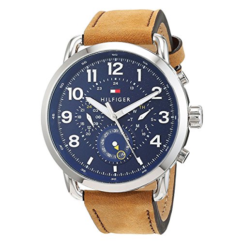 Tommy Hilfiger Reloj Multiesfera para Hombre de Cuarzo con Correa en Cuero 1791424