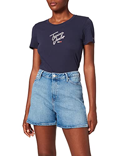 Tommy Hilfiger Rome Straight HW JUL Short Pantalones Cortos, Denim, Ni33 para Mujer