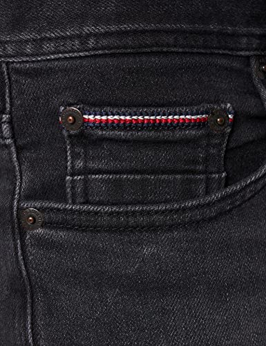 Tommy Hilfiger Slim Bleecker PSTR Black Jeans, Dellve Grey, 32W/32L para Hombre