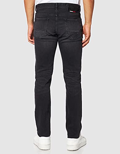 Tommy Hilfiger Slim Bleecker PSTR Black Jeans, Dellve Grey, 32W/32L para Hombre