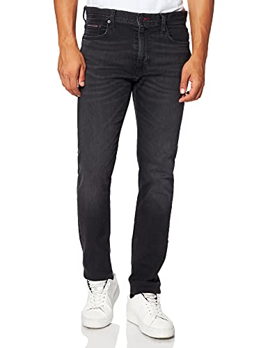 Tommy Hilfiger Slim Bleecker PSTR Black Jeans, Dellve Grey, 32W/32L para Hombre