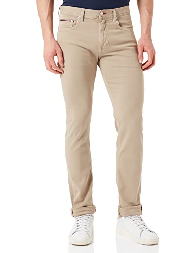 Tommy Hilfiger Slim Bleecker PSTR Color Denim Pantalones, Beige, 40W/32L para Hombre