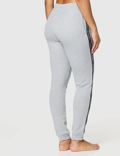 Tommy Hilfiger Tape J Joggers con Cintura Elástica, Cordón y Logo, Gris (Grey Heather), S para Mujer