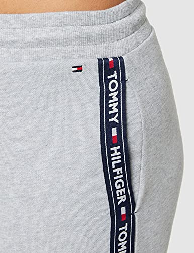 Tommy Hilfiger Tape J Joggers con Cintura Elástica, Cordón y Logo, Gris (Grey Heather), S para Mujer