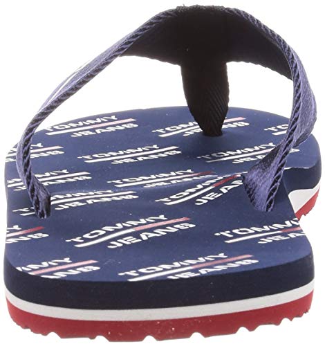 Tommy Hilfiger Tommy Jeans Print Beach Sandal, Chanclas Hombre, Azul (Twilight Navy C87), 41 EU