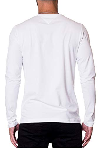 Tommy Jeans Original Rib Camisa, Blanco (Classic White 100), Small para Hombre